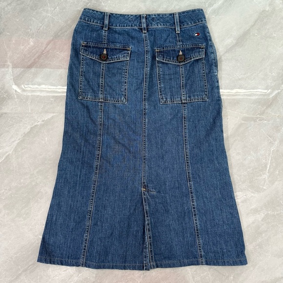 Women’s Vintage Tommy Hilfiger Jeans 100% Cotton Denim Skirt Size 6 Buttons Y2K - Picture 9 of 16
